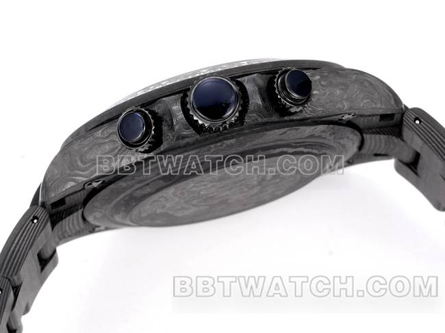 1:1复刻手表TWF厂劳力士迪通拿碳纤维改装定制黄色侧面实拍图