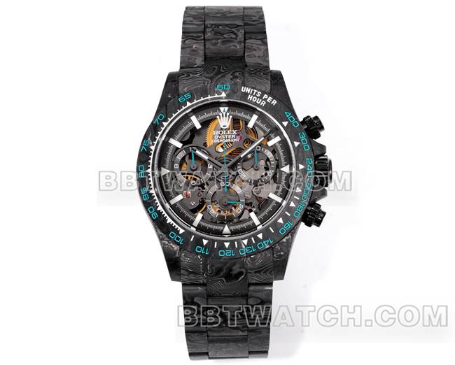 最佳复刻手表TWF厂劳力士迪通拿碳纤维改装定制绿色正面实拍图