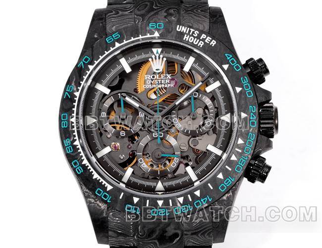 最佳复刻手表TWF厂劳力士迪通拿碳纤维改装定制绿色正面实拍图