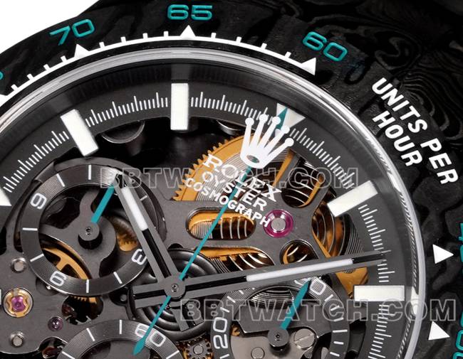 最佳复刻手表TWF厂劳力士迪通拿碳纤维改装定制绿色正面实拍图