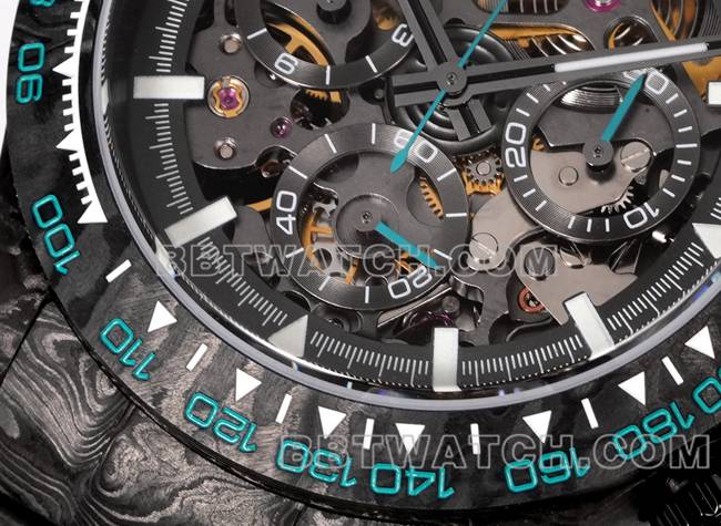 最佳复刻手表TWF厂劳力士迪通拿碳纤维改装定制绿色正面实拍图