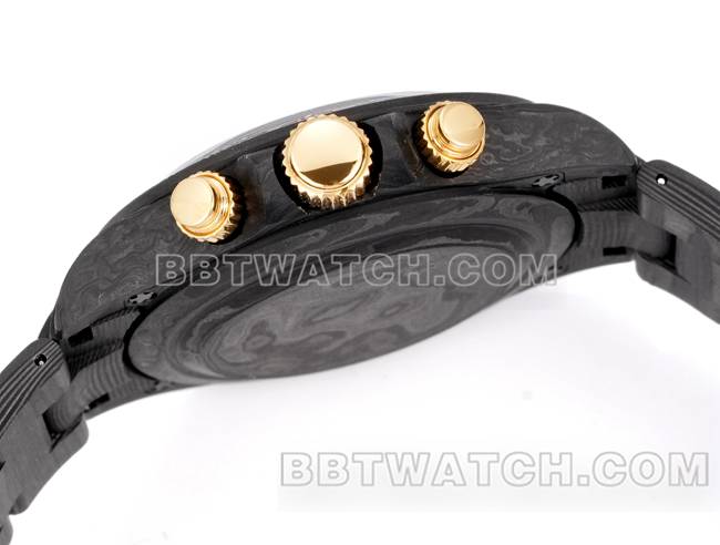 顶级复刻手表TWF厂劳力士迪通拿碳纤维改装定制红色侧面实拍图