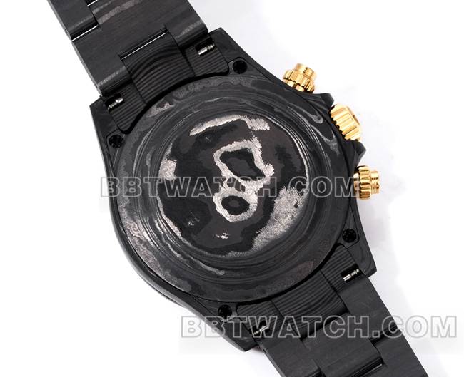 顶级复刻手表TWF厂劳力士迪通拿碳纤维改装定制红色背 面实拍图