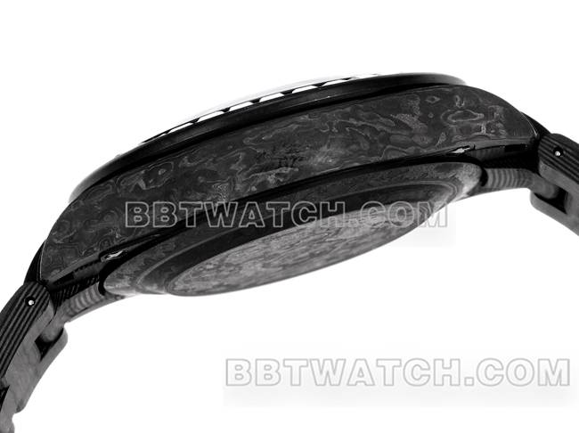 最优复刻手表TWF厂劳力士迪通拿碳纤维改装定制彩虹钻圈侧面实拍图