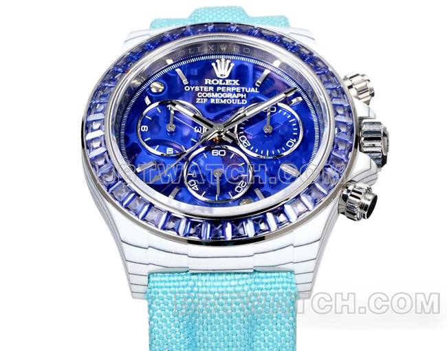 超级克隆手表迪通拿TW厂劳力士深蓝盘钻圈碳纤维壳正面实拍图