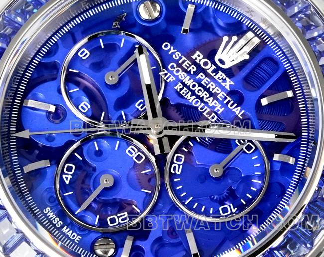 超级克隆手表迪通拿TW厂劳力士深蓝盘钻圈碳纤维壳正面实拍图