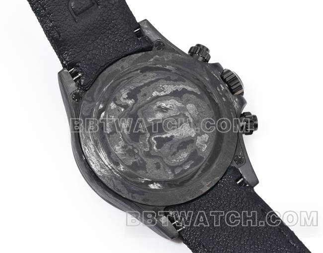 最佳复刻手表迪通拿TW厂劳力士黑盘黑色尼龙表带背面实拍图