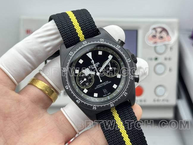 超级克隆手表领潜型V+厂帝舵黄色7750机械正面实拍图