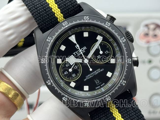 超级克隆手表领潜型V+厂帝舵黄色7750机械正面实拍图