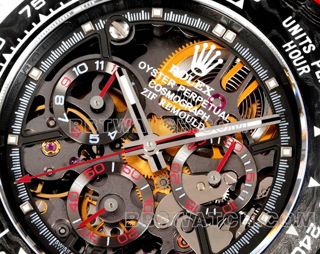 顶级复刻手表迪通拿TW厂劳力士黑盘红色尼龙表带正面实拍图