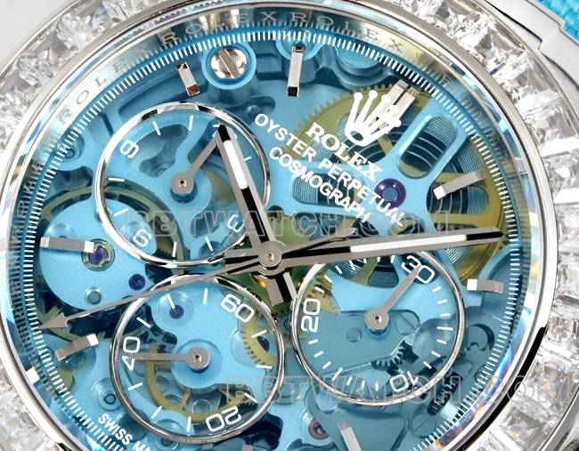 Beste Replik Uhren Ditonner TW Fabrik Rolex Light Blue Plate Drill Ring Blue Nylon Strap Front Actual Picture