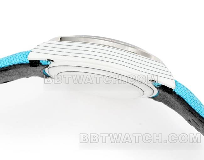 Beste Replik Uhren Daytona TW Fabrik Rolex Light Blue Plate Drill Ring Blue Nylon Strap Side Actual Bilder