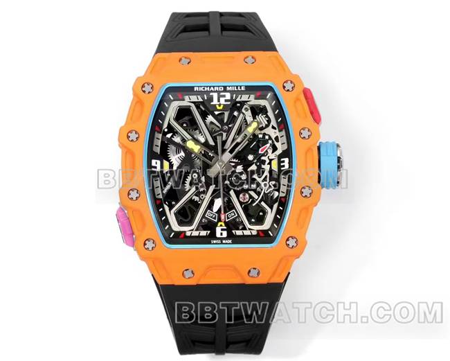 1:1复刻手表RM 35-03理查德米勒碳纤维正面实拍图