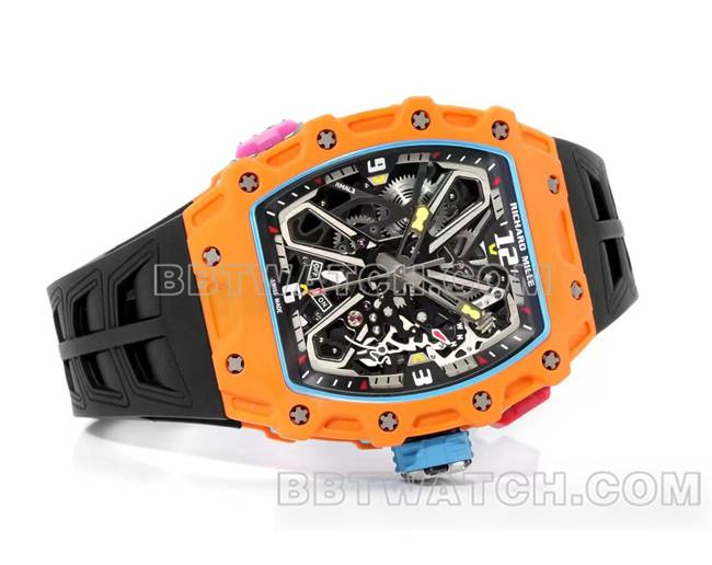 1:1复刻手表RM 35-03理查德米勒碳纤维正面实拍图