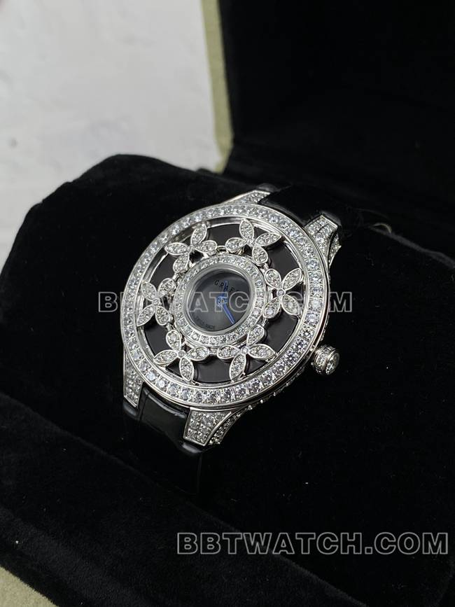 超级克隆手表格拉芙VCA厂蓝宝石钻石33mm石英机芯正面实拍图