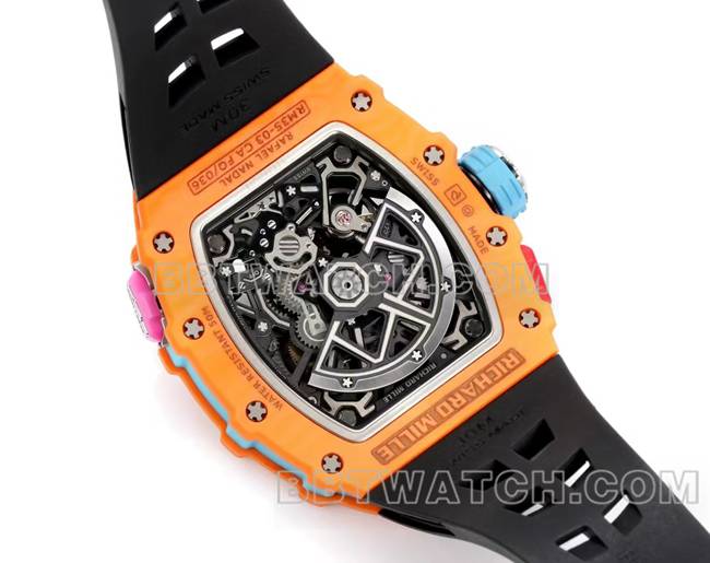 1:1复刻手表RM 35-03理查德米勒碳纤维背面实拍图