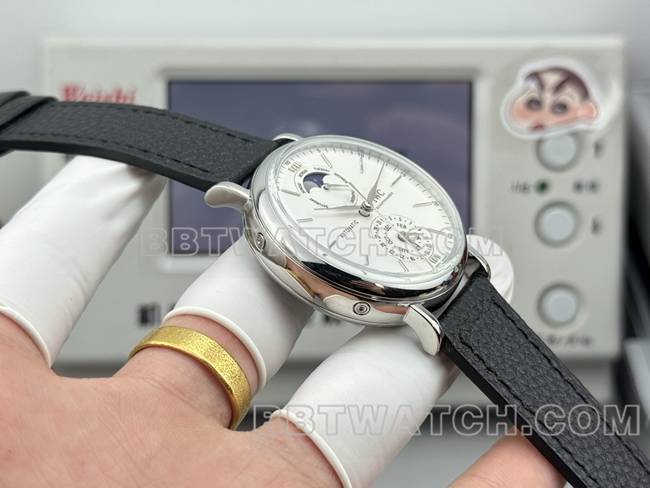 最优复刻手表柏涛菲诺GR厂万国白盘黑色皮带款侧面实拍图