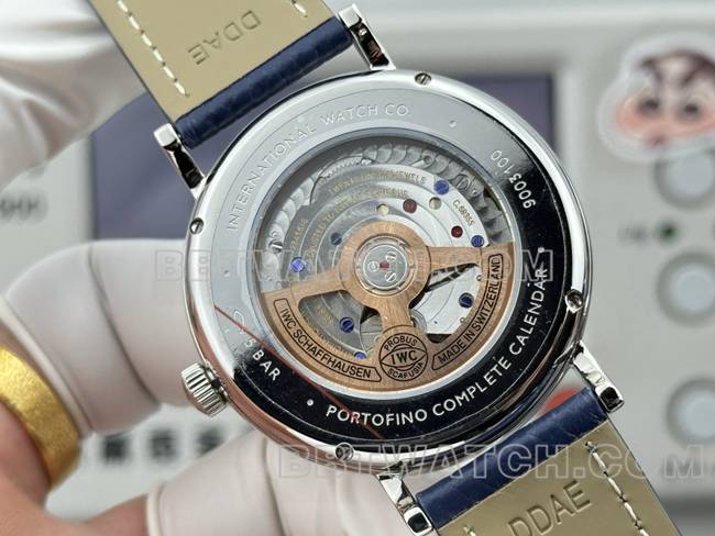 1:1 replica watches Portofino GR factory Universal white disk blue belt models back actual photo