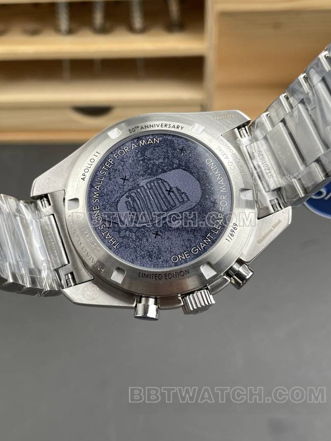 1:1复刻手表超霸N1厂欧米茄月球表阿波罗11号背面实拍图