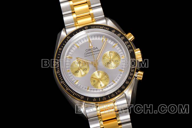 超级克隆手表N1厂超霸欧米茄银盘间金钢带款正面实拍图