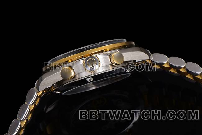 超级克隆手表N1厂超霸欧米茄银盘间金钢带款侧面实拍图