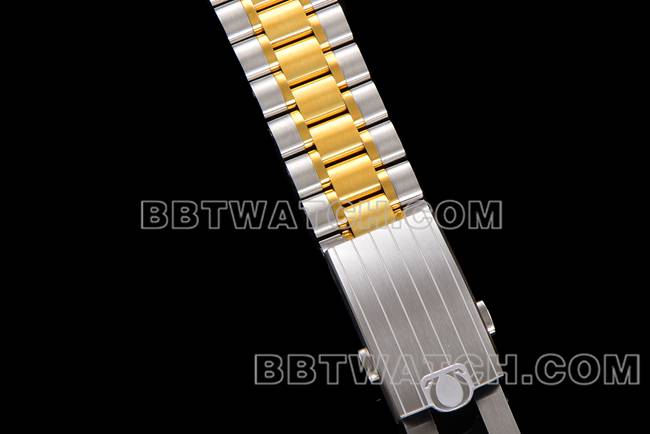 超级克隆手表N1厂超霸欧米茄银盘间金钢带款表带实拍图