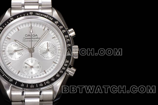 Top Replica Watches N1 Factory Speedmaster Omega Silver Plate Steel Strap Model Front Actual Photo