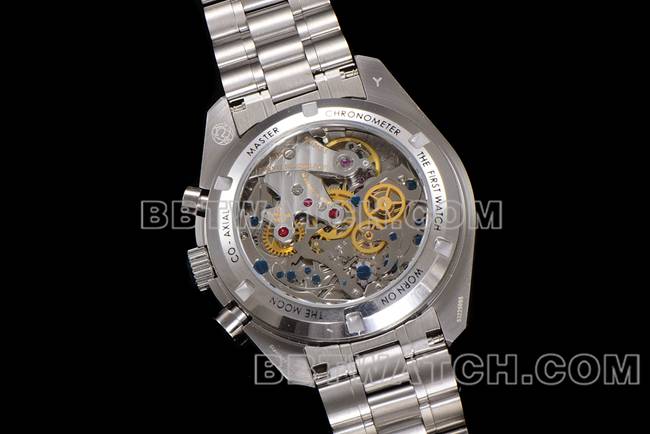 Top Replica Watches N1 Factory Speedmaster Omega Silver Plate Steel Strap Model Back Actual Photo