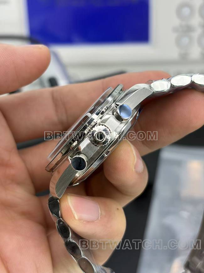 超级克隆手表超霸N1厂欧米茄白盘钢带款侧面实拍图