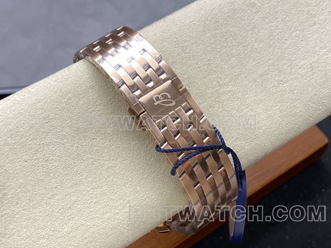 1:1复刻手表BLS厂百年灵航空计时银白盘玫瑰金钢带款表带实拍图