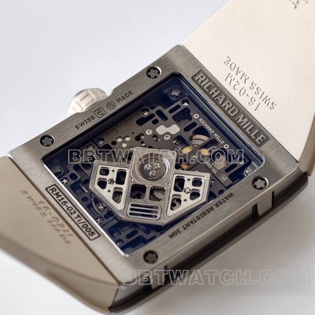超级克隆手表RM016 UMI厂理查德米勒白色背面实拍图