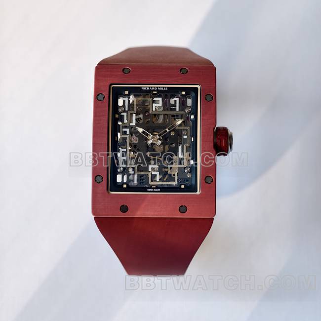 最佳复刻手表RM016 UMI厂理查德米勒红色正面实拍图