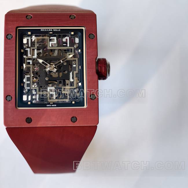 最佳复刻手表RM016 UMI厂理查德米勒红色正面实拍图
