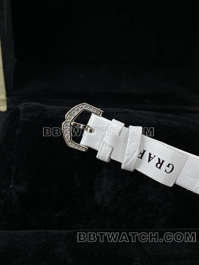 最优复刻手表格拉芙VCA厂蓝宝石钻石33mm石英机芯表扣实拍图