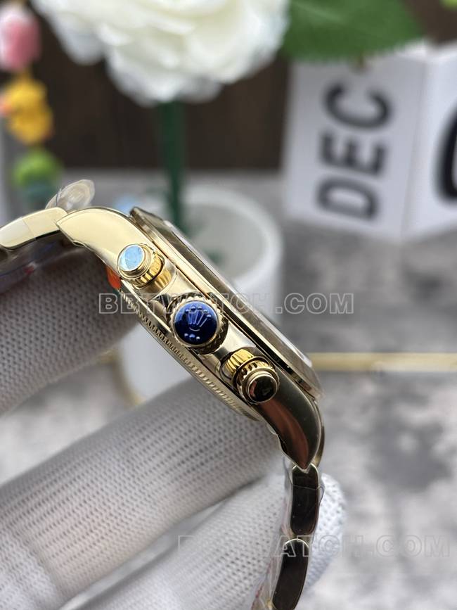 超级克隆手表迪通拿金盘CBD厂劳力士黄金4131机械侧面实拍图