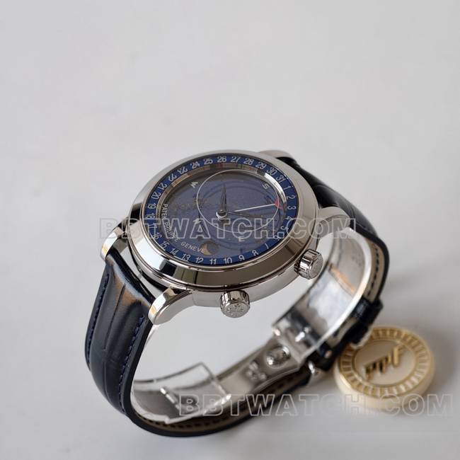 顶级复刻手表超级复杂功能时计PPF厂百达翡丽蓝盘6102正面实拍图