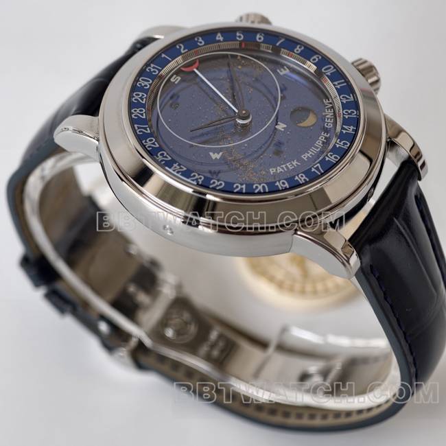 顶级复刻手表超级复杂功能时计PPF厂百达翡丽蓝盘6102正面实拍图