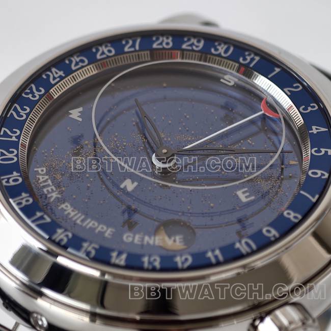 顶级复刻手表超级复杂功能时计PPF厂百达翡丽蓝盘6102正面实拍图