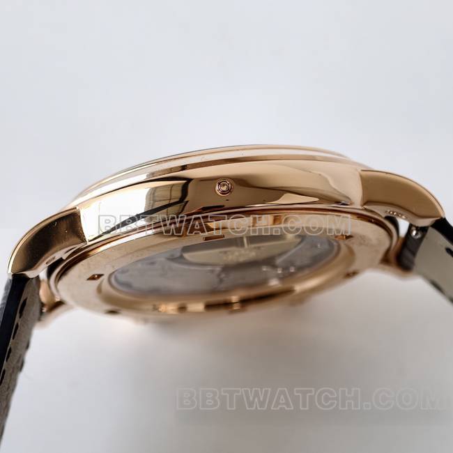 最优复刻手表超级复杂功能时计PPF厂百达翡丽黑盘6102侧面实拍图