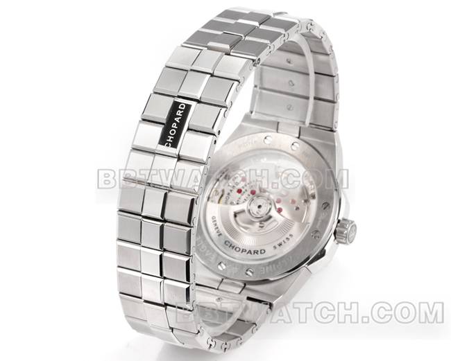 超级克隆手表雪山傲翼GH厂萧邦蓝盘41mm表带实拍图