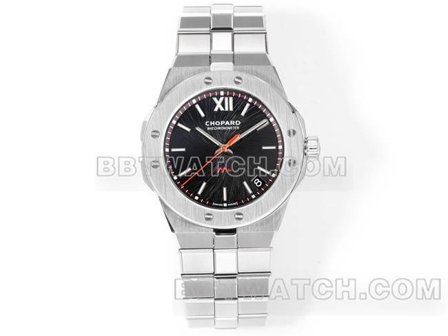 最优复刻手表雪山傲翼GH厂萧邦黑盘41mm正面实拍图