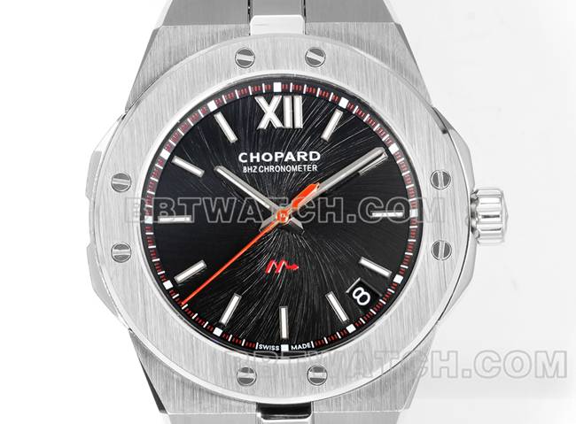 最优复刻手表雪山傲翼GH厂萧邦黑盘41mm正面实拍图