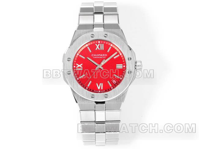 1:1复刻手表GH厂萧邦雪山傲翼红盘41mm正面实拍图