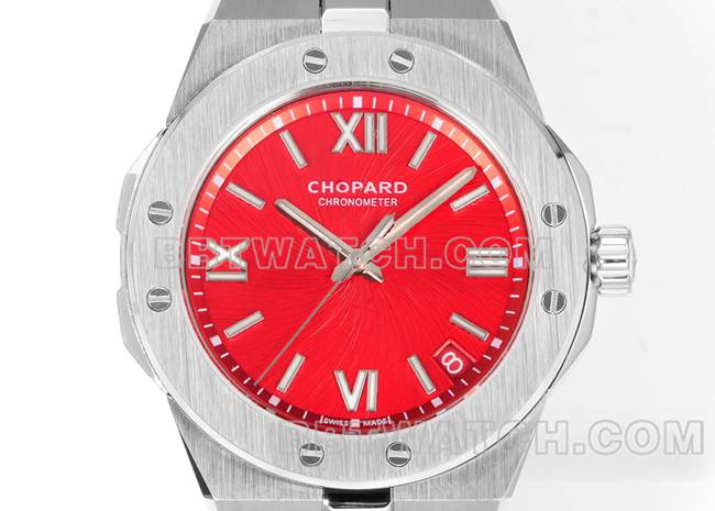 1:1复刻手表GH厂萧邦雪山傲翼红盘41mm正面实拍图