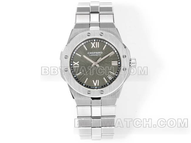 最佳复刻手表GH厂萧邦雪山傲翼灰盘41mm正面实拍图