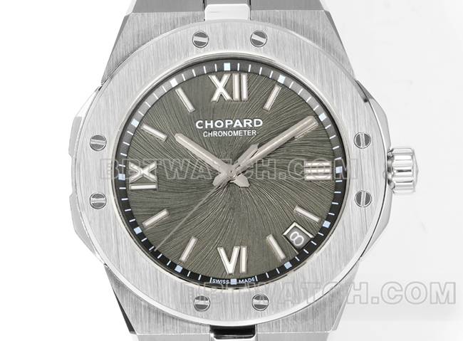 最佳复刻手表GH厂萧邦雪山傲翼灰盘41mm正面实拍图