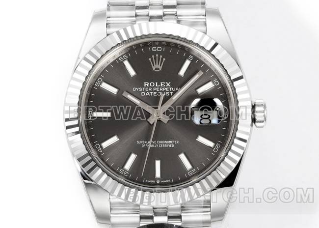 顶级复刻手表JF厂日志劳力士灰盘3235机械41毫米正面实拍图