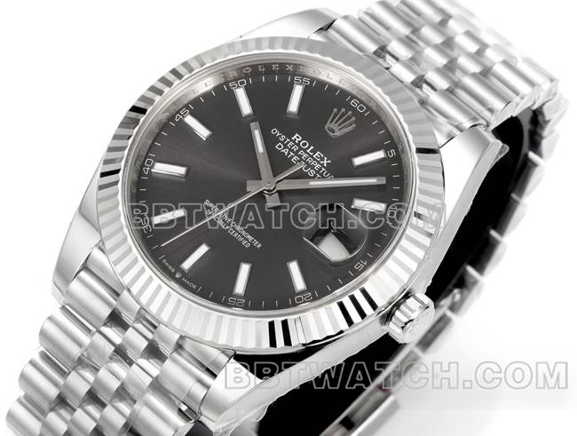 顶级复刻手表JF厂日志劳力士灰盘3235机械41毫米正面实拍图