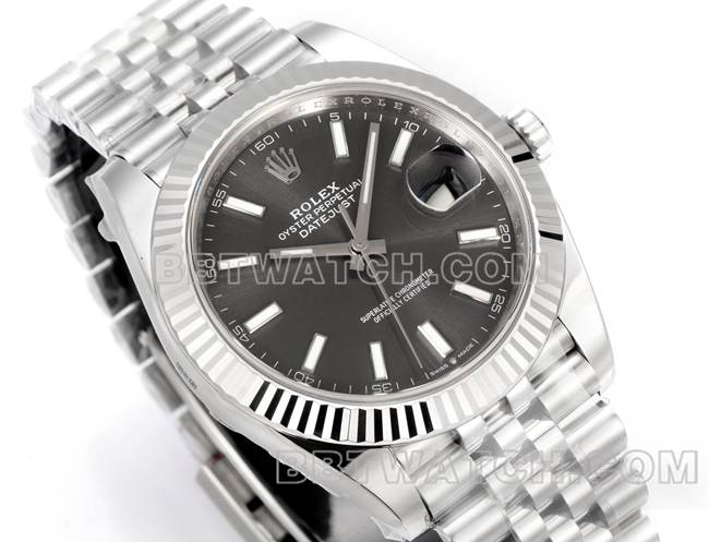 顶级复刻手表JF厂日志劳力士灰盘3235机械41毫米正面实拍图