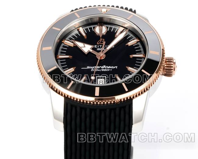 顶级复刻手表超级海洋文化BLS厂百年灵黑盘橡胶表带正面实拍图